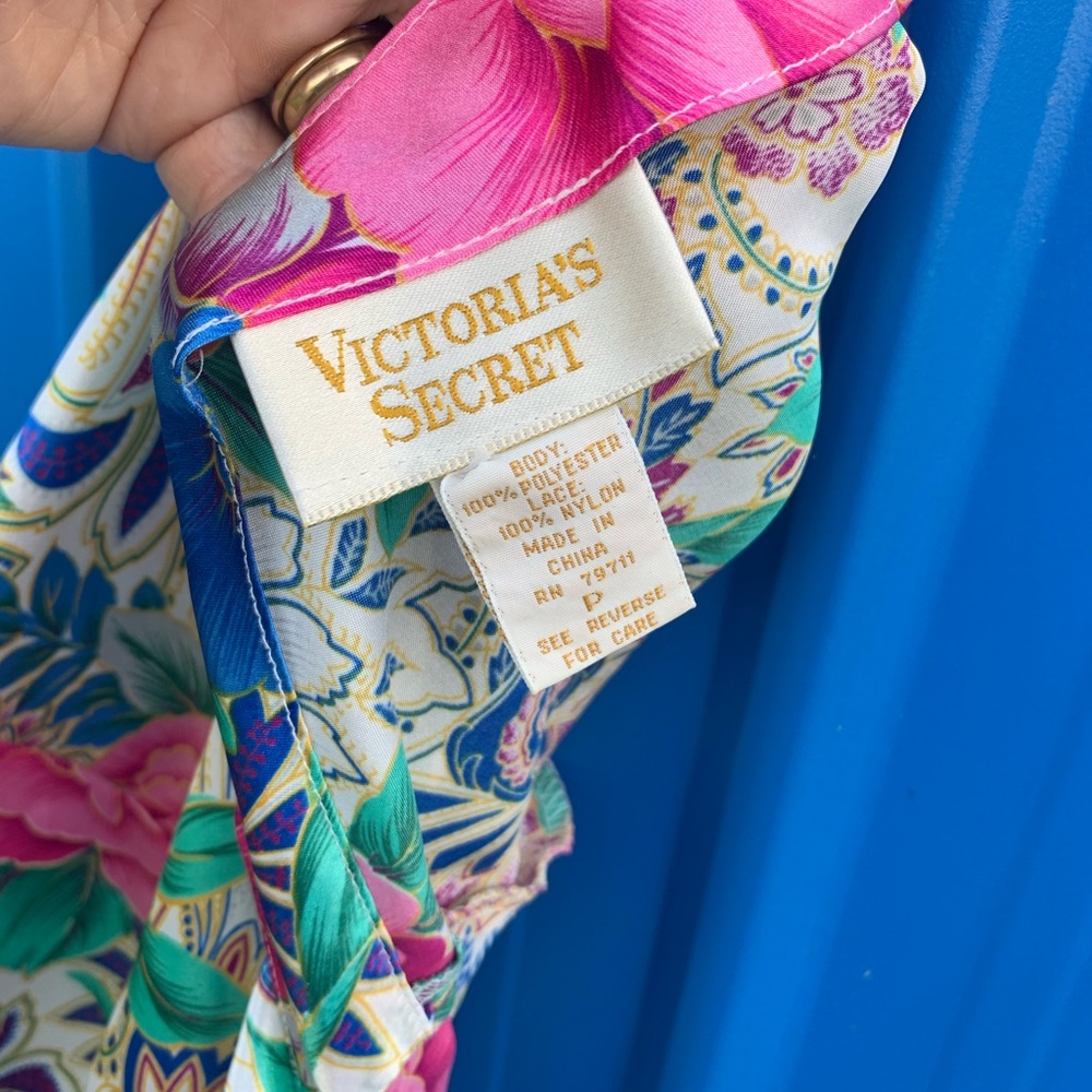 Victoria Secret Gold Label Floral Chemise Nighty 1990’s Y2K medium Rare - Picture 5 of 6